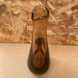Antique Vintage Transparent Brown Blown Glass Vase