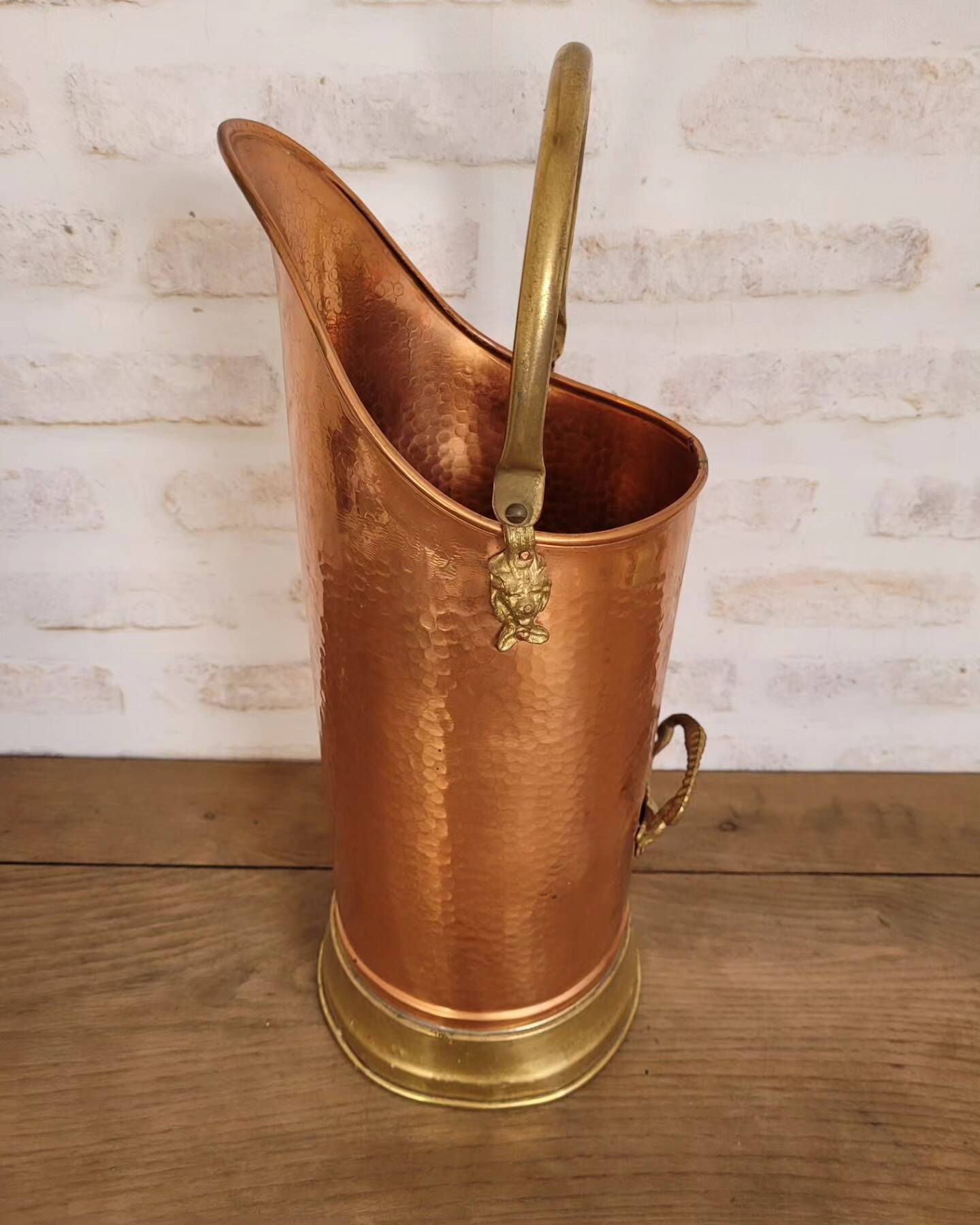 Old copper coal bucket