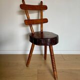 Chaise tripode bois
