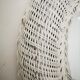 Vintage round white rattan mirror 59cm