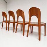 Set of 4 Niels Koefoed chairs cream, 1960s