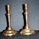 Set of 2 antique hand-chiselled gilded bronze candlesticks – Pair of 18th-century candle holders.
