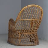 Fauteuil en rotin Gervasoni, années 1960