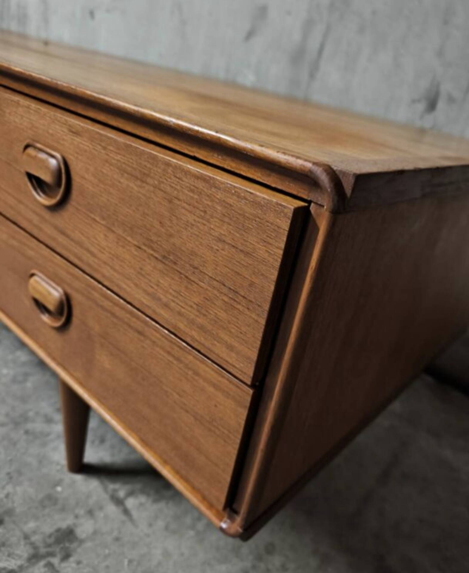 Vintage Scandinavian teak sideboards from the 1970s.