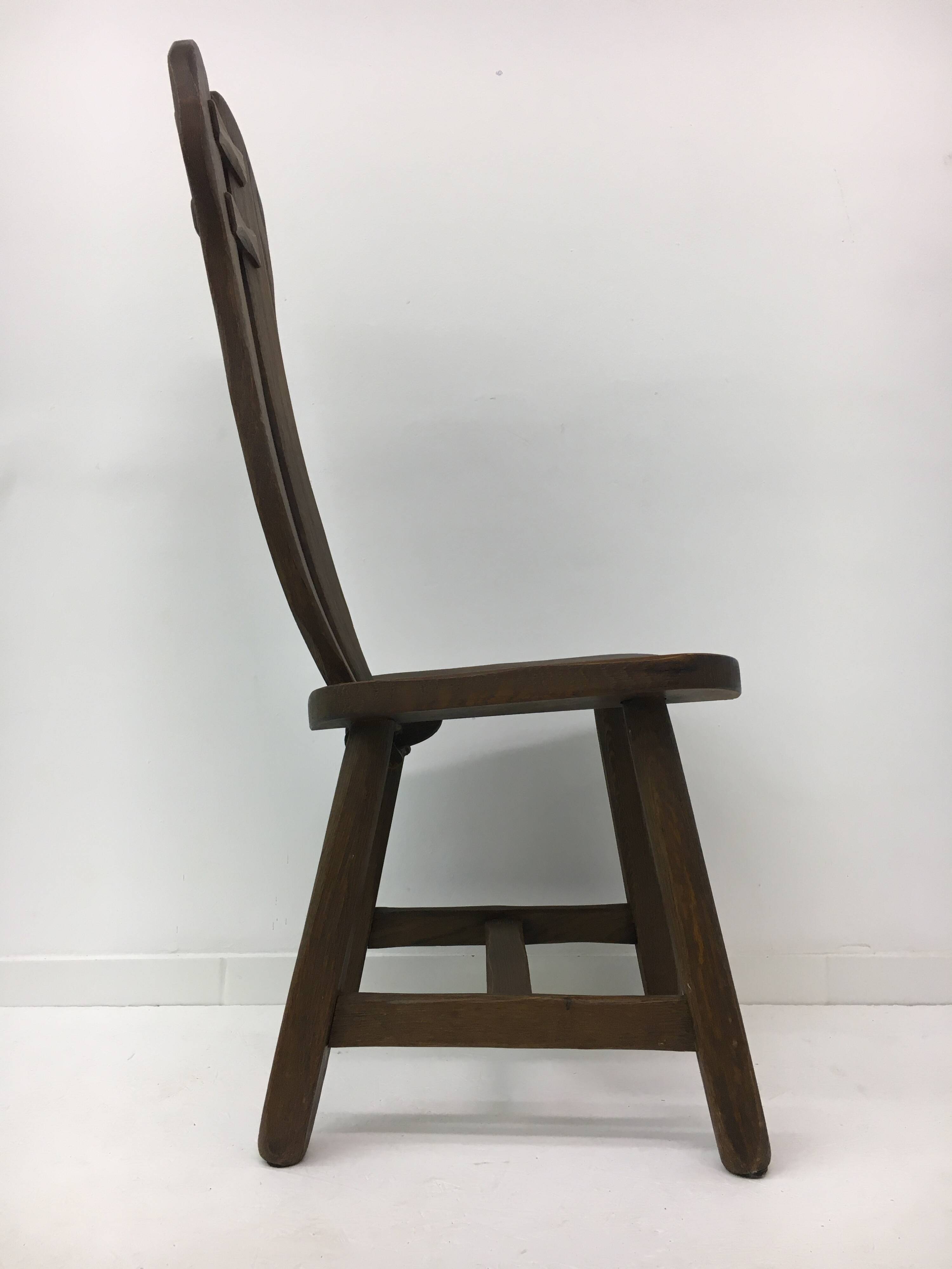 Set of 4 Belgian Brutalist Dining Chairs from De Puydt, 1970’s