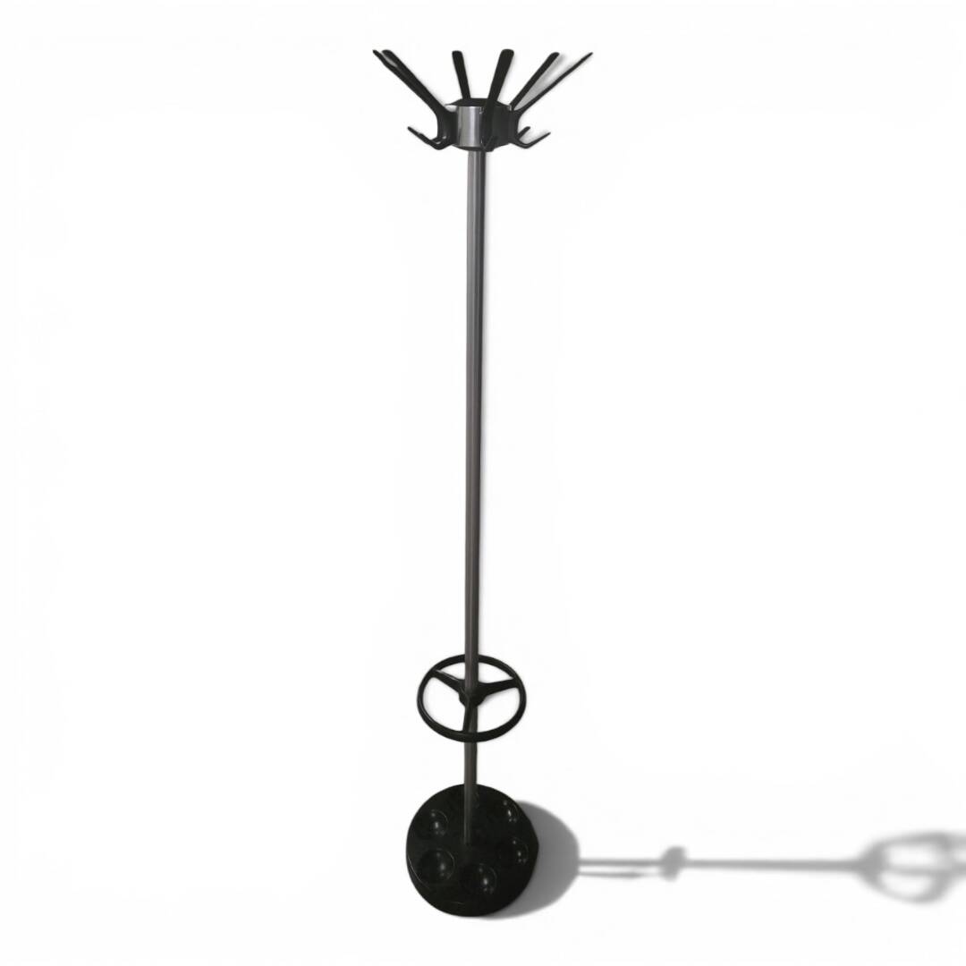 Industrial design coat rack in brushed aluminium - Circa 1990