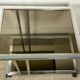 Belgo chrome serving cart/rolling table in chromed and gold-plated brass, 70s