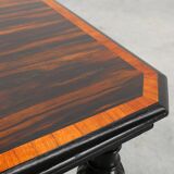 19th Century English side table with geometric wood inlay by John Taylor &