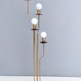 Brass, varnished metal and plexiglas floor lamp "alberelli" by c. la gaipa, 2020
