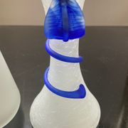 Duo of vintage soliflores vases in glass paste