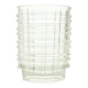 Vase optique, moderne du milieu du siècle, en verre transparent, conçu par J. Drost, Ząbkowice, Pologne, années 1970.