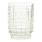 Vase optique, moderne du milieu du siècle, en verre transparent, conçu par J. Drost, Ząbkowice, Pologne, années 1970.