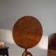 Antique Swedish round folding table in burl wood, early 19th century.