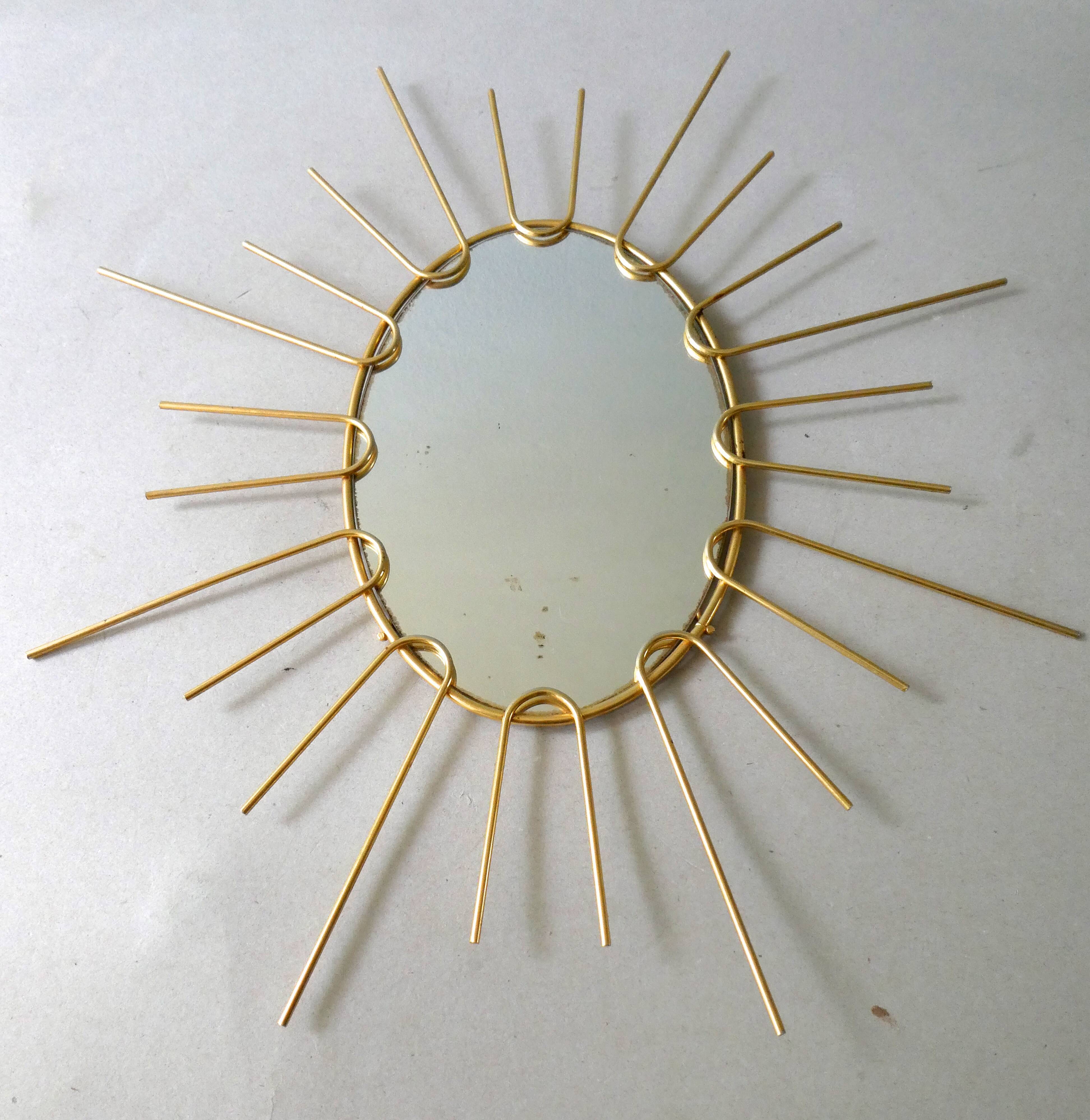 Brass sunglasses mirror from the 70s - 39x43cm