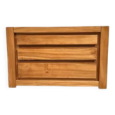 Solid elm chest of drawers, Maison Regain, circa 1970