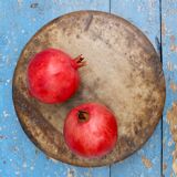 Antique round marble bread board