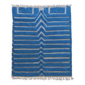 Tapis Bleu Contemporain - 271 x 218 cm