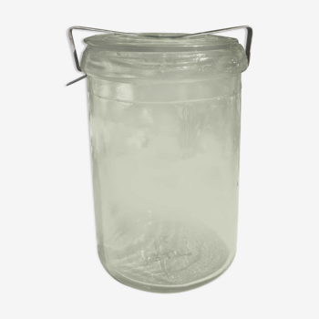 Old 1 litre green glass jar
