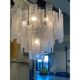 Contemporary Strips “listelli Alabastro” Murano Glass Chandelier