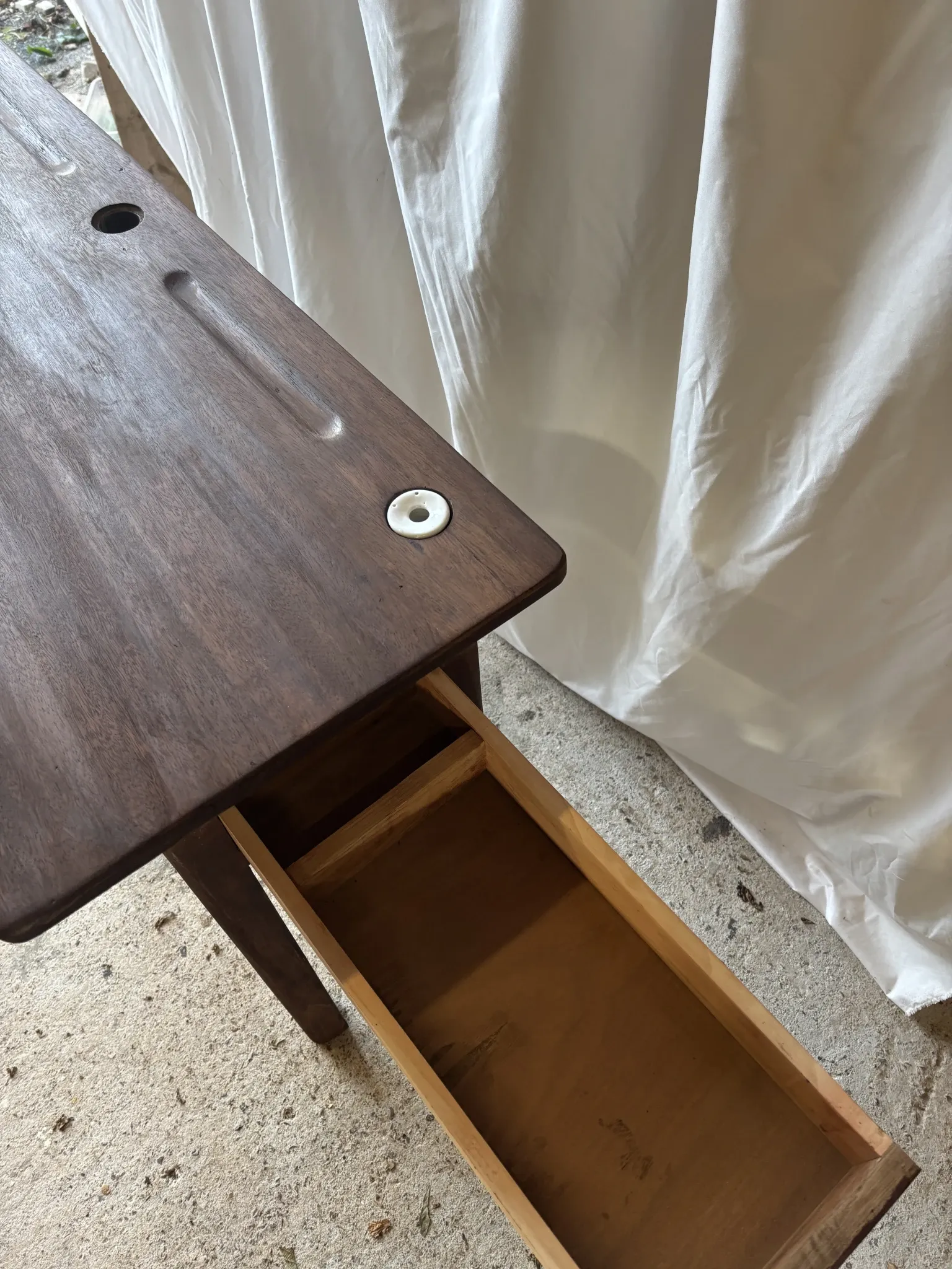 Dark wood secretary desk