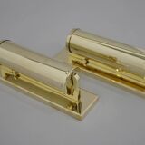 Set of Two Functionalist Brass Wall Lights, 1930s, Restored