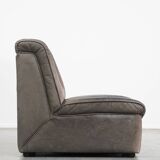 Grey leather elements design sofa 3 elements + footstool