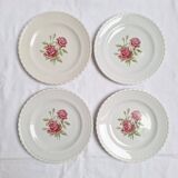 Assiettes plates fleurs vintage