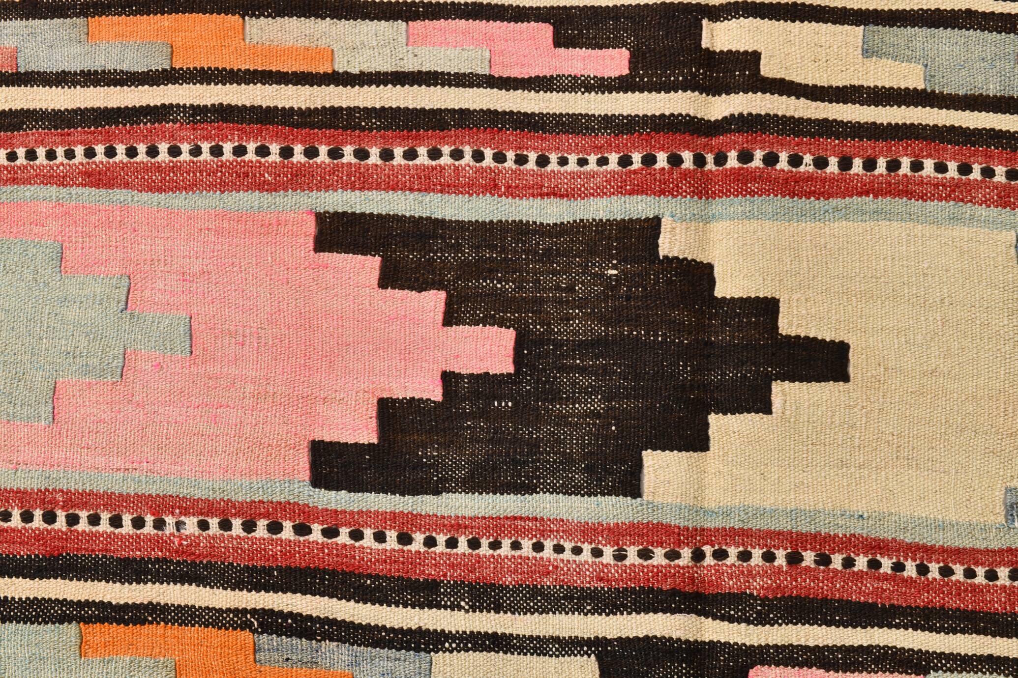 4x6 Red Pink Persian Kilim Rug, 131x196Cm