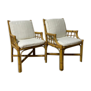 Paire de fauteuils italiens - bambou