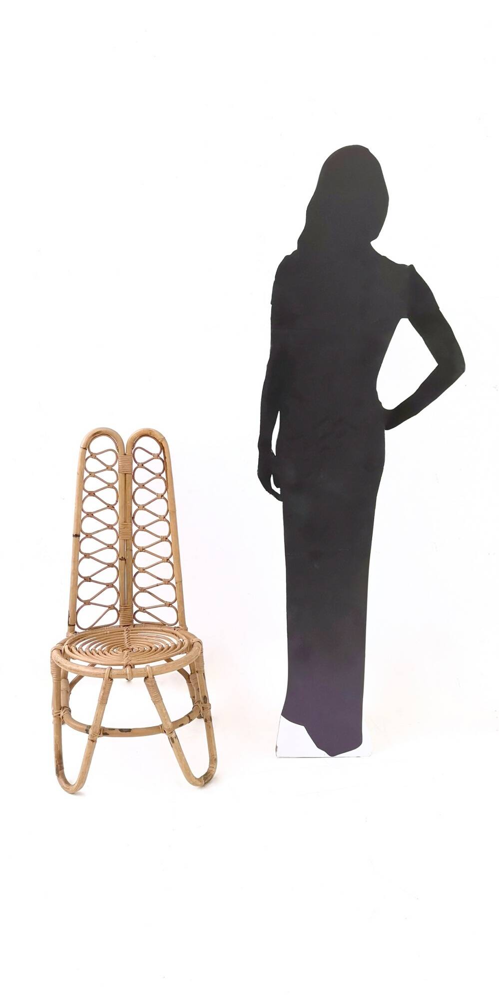 Ensemble de trois chaises de jardin en bambou, Italie