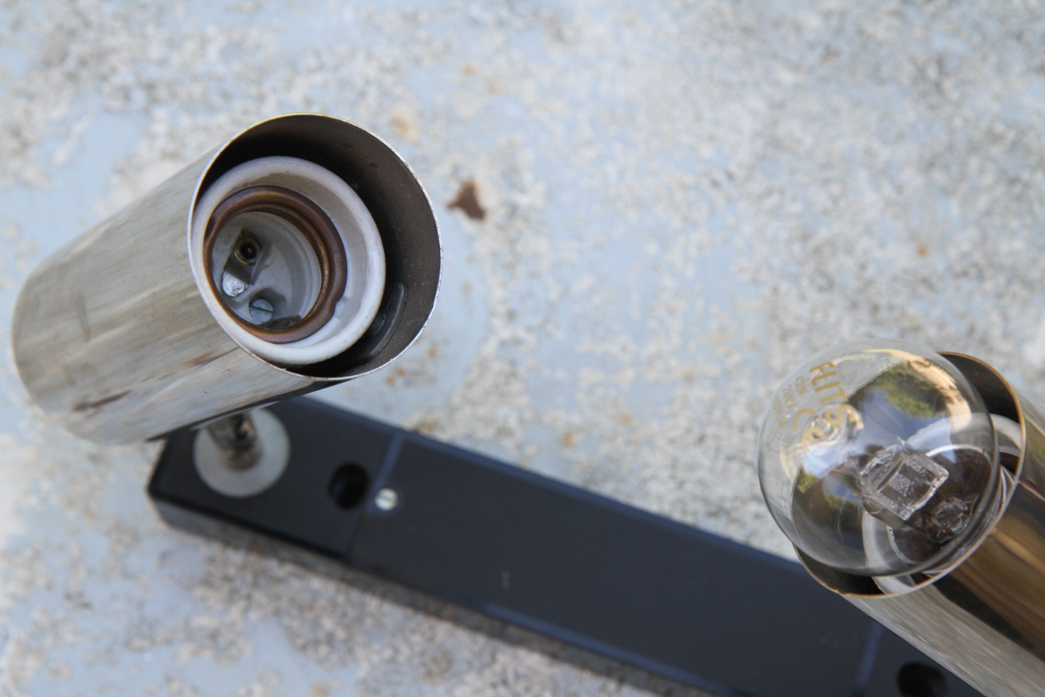 Wall sconce with two chrome lights from the 70s