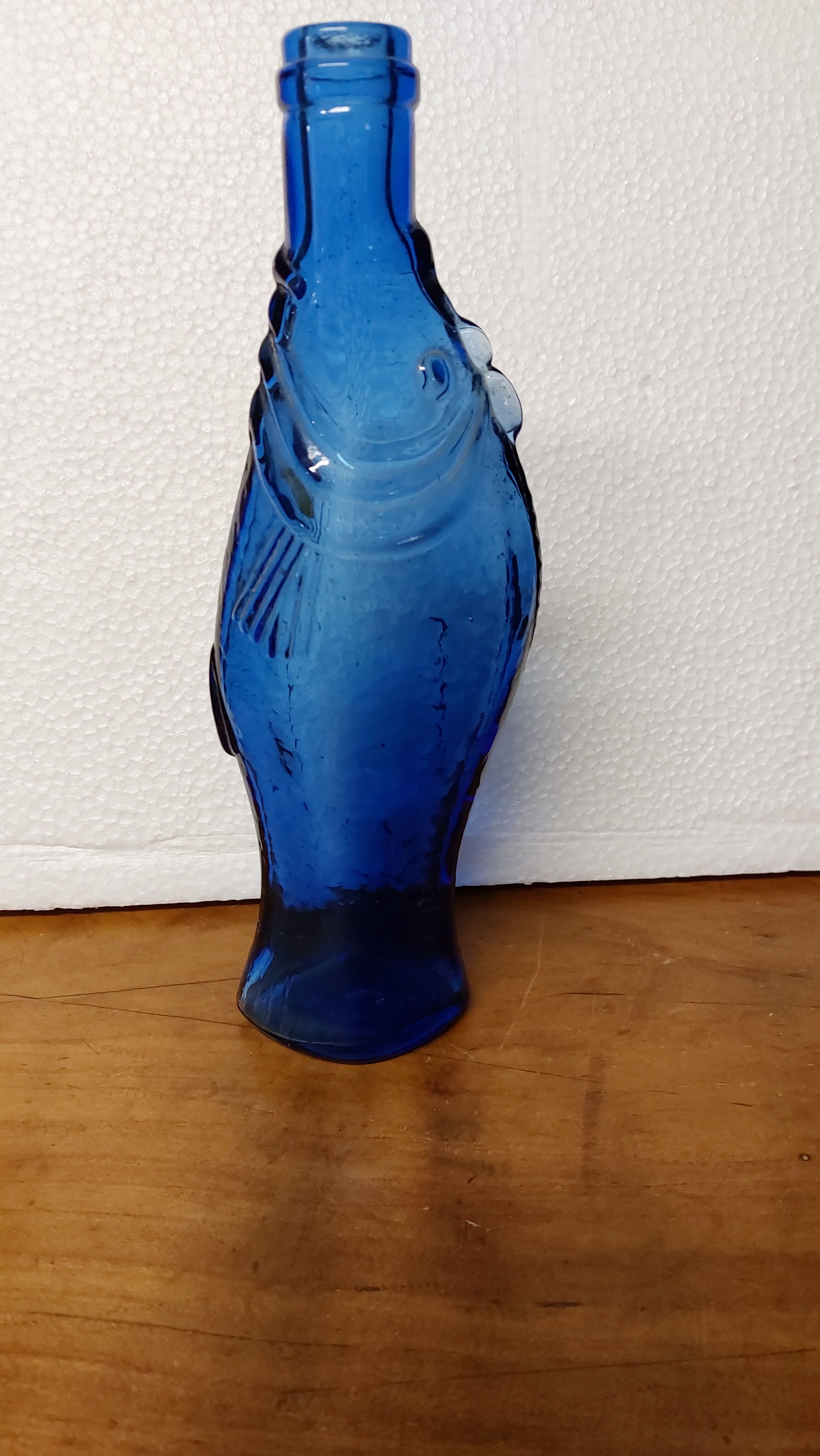 Carafe, bottle blue fish colbat