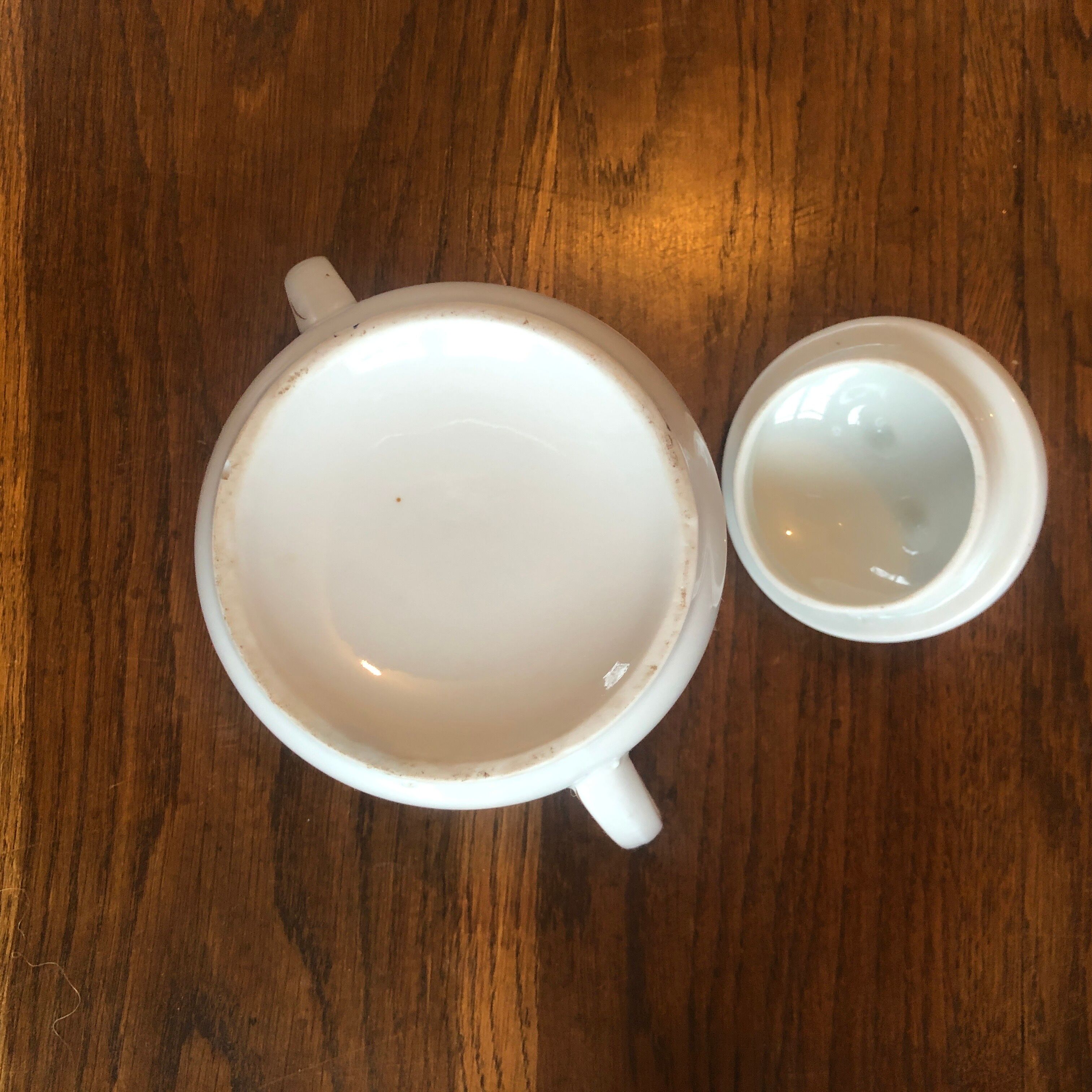 Ancient sugar bowl porcelain