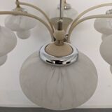 Space age chandelier with 6 frosted glass lights, Eastern Europe circa 1950.