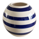 80s/90s striped ceramic ball vase.