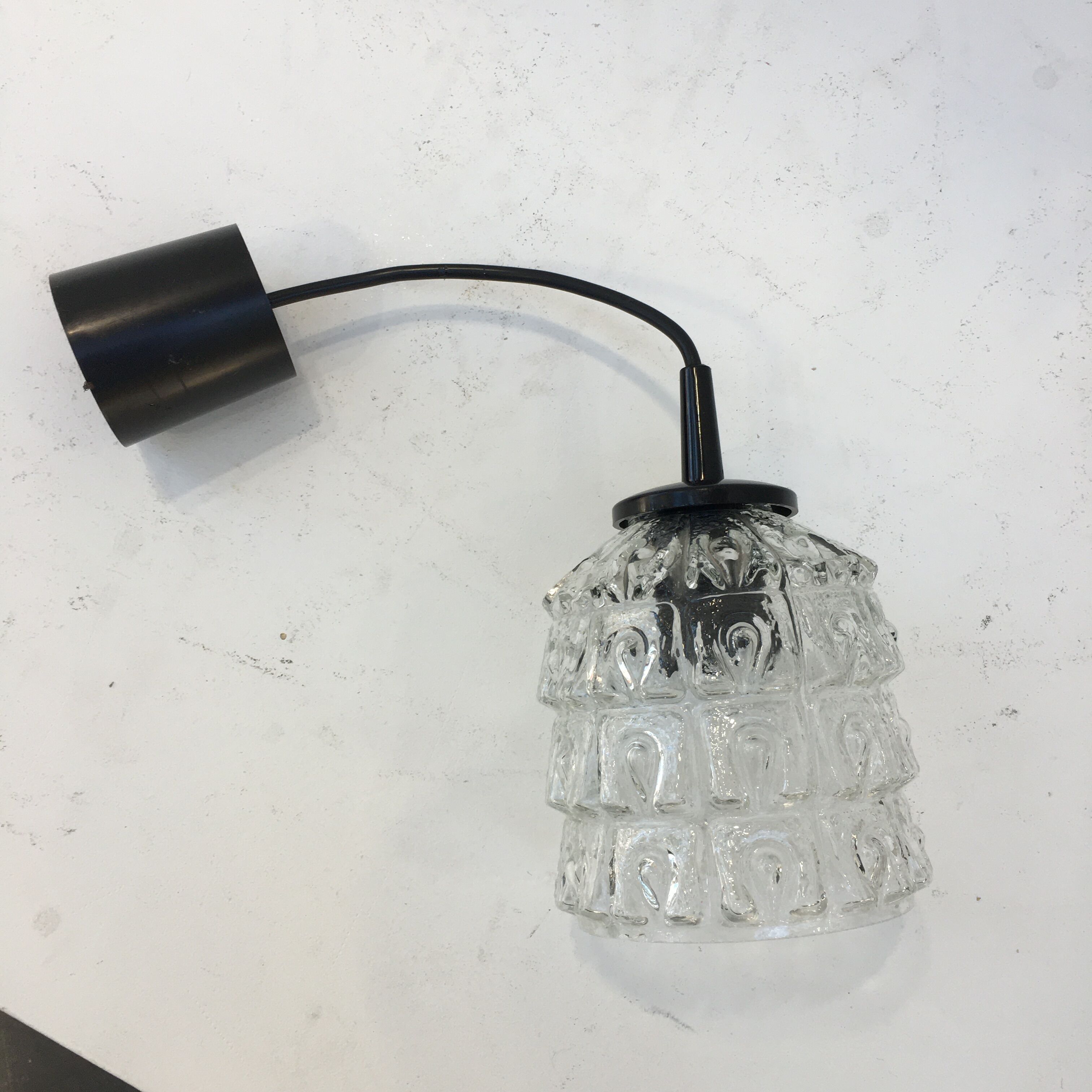 Vintage glass pendant lamp 70s