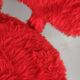 Vintage red moumoute chair golden feet