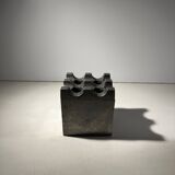 "Ultima15" set of 2 brutalist ashtrays, cast aluminum, ca 1970