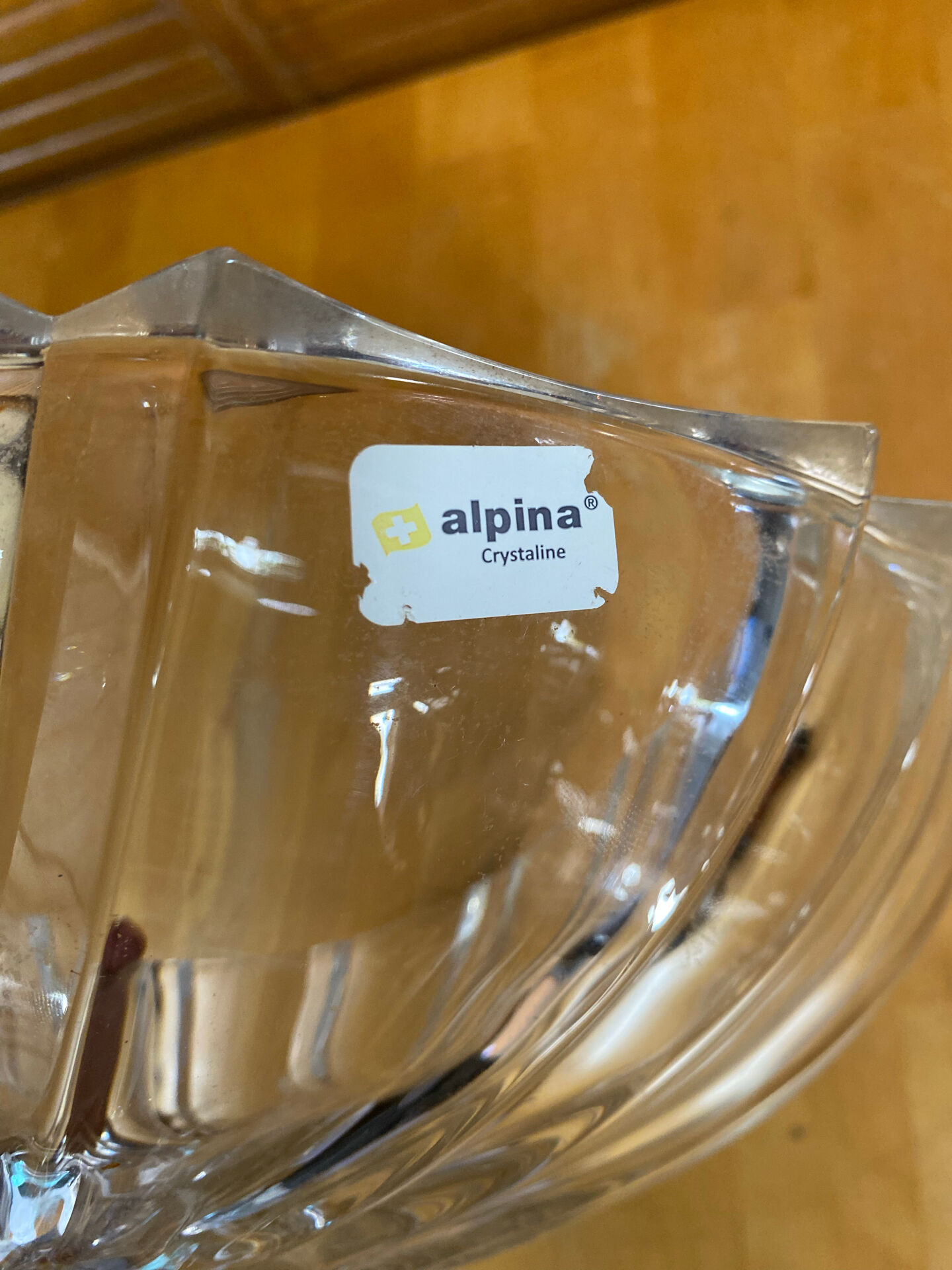 Vintage art deco alpina moulded crystal cup