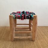 Stool Moroccan boucherouite colored