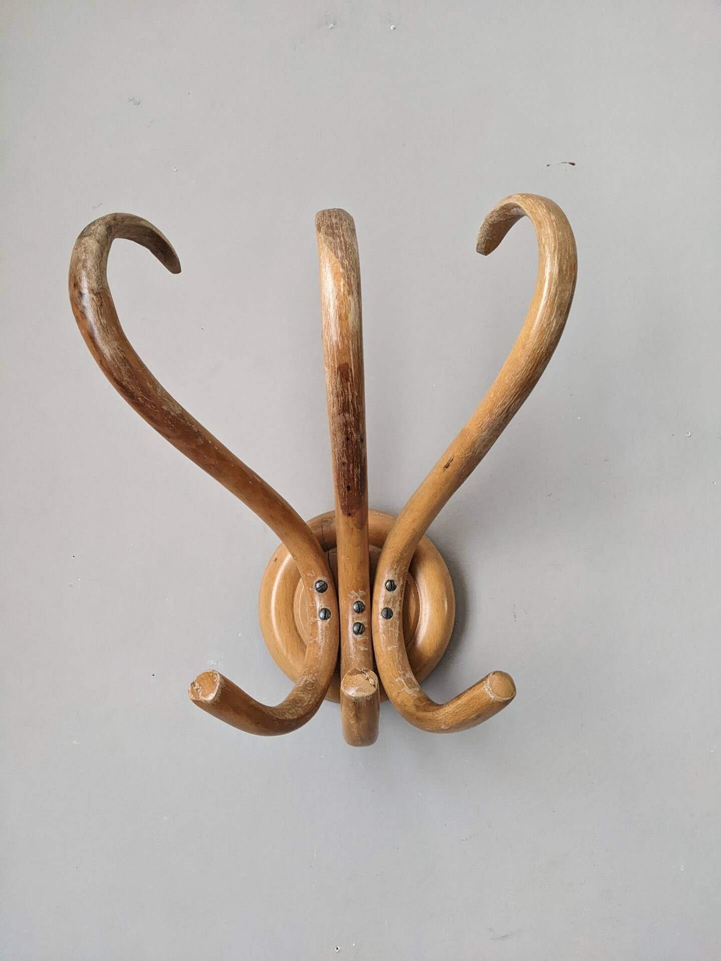 Porte manteau thonet vintage en bois courbé