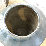 Blue duck speckled ceramic vase