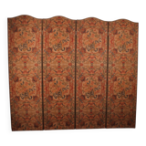 four-panel screen painted on 19th century fabric