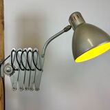 Grey industrial scissor wall lamp from erpe, 1960s