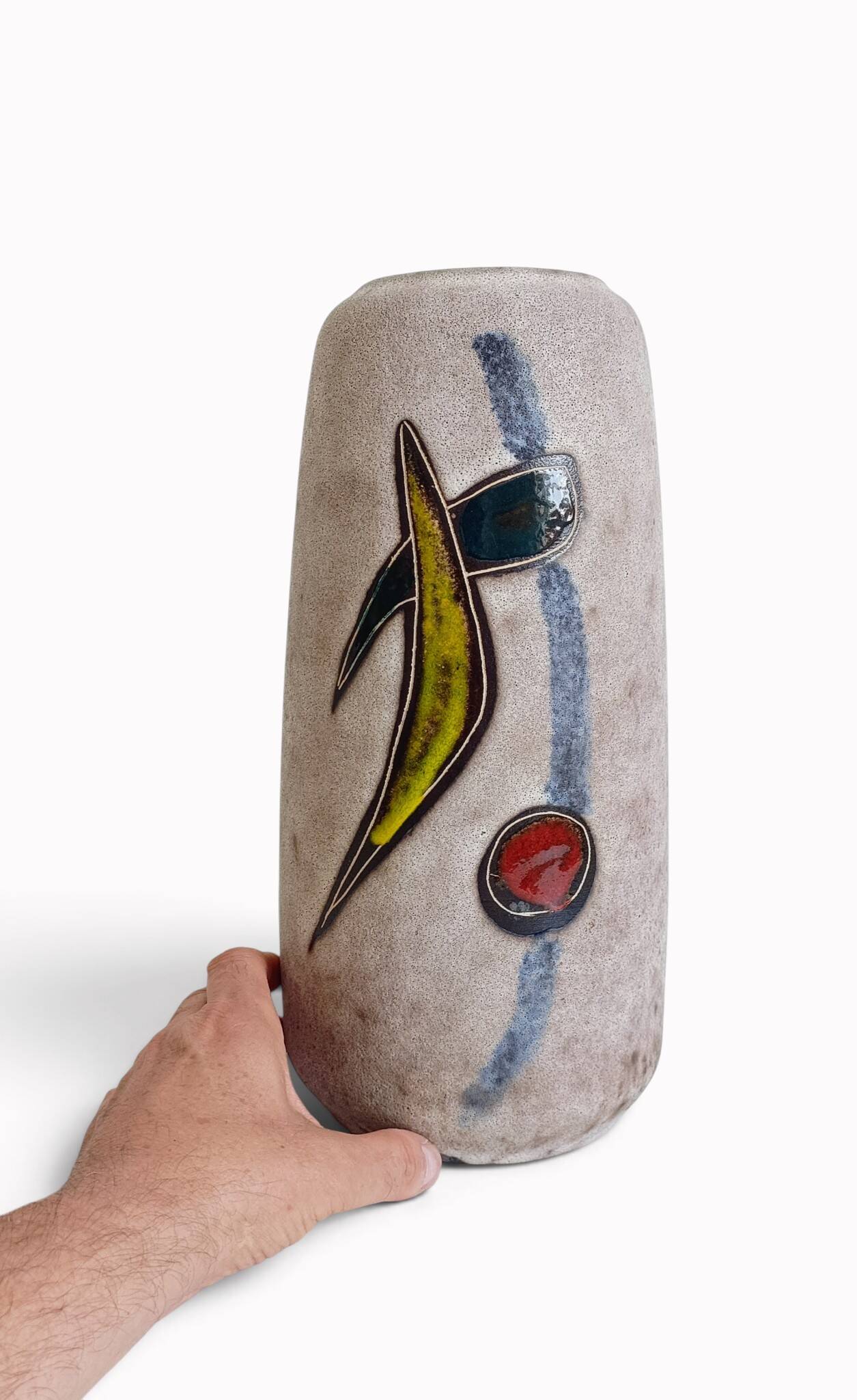 Mid-Century Scheurich Abstract Modernist Ceramic Vase, West Germany, 1960s