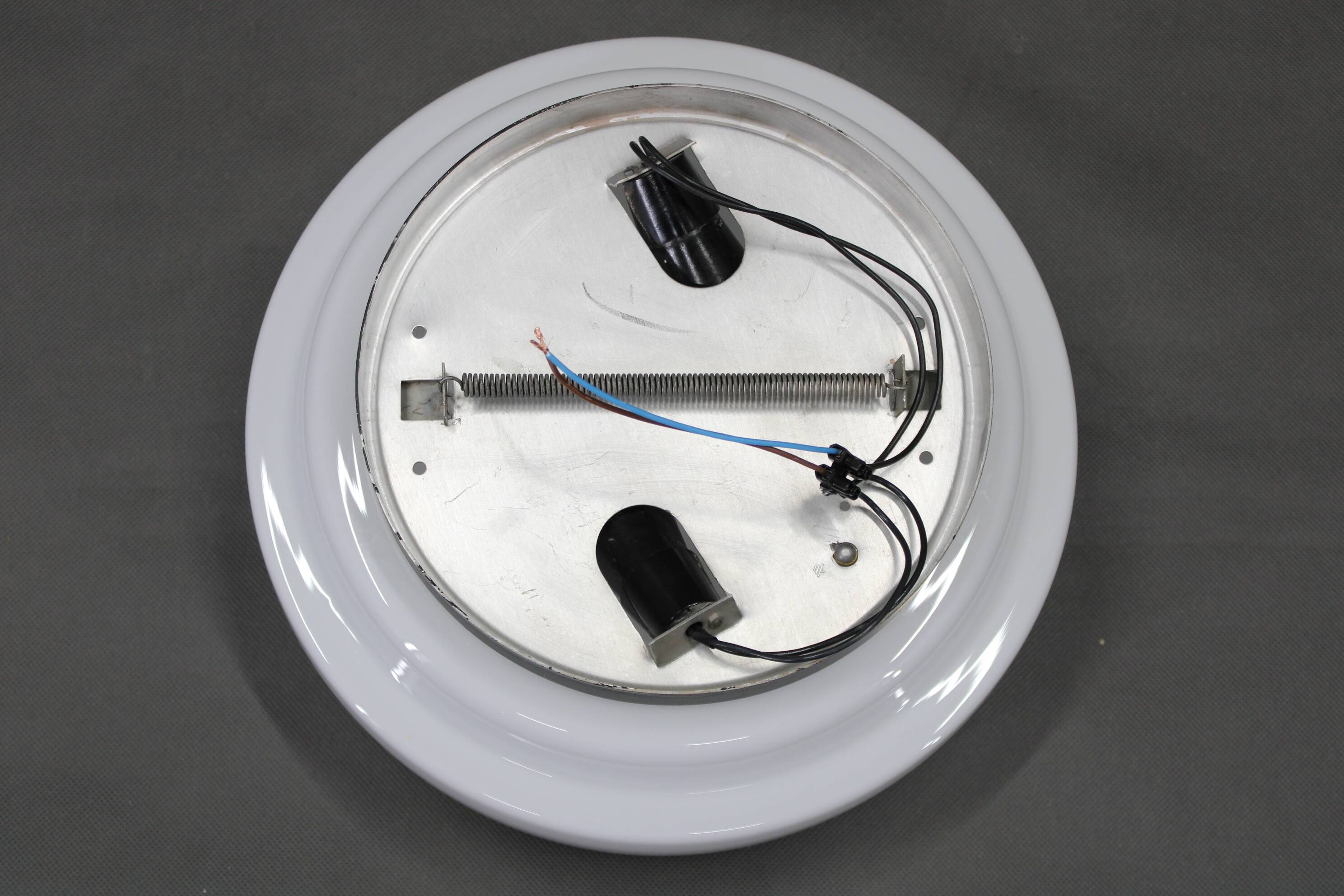 Set of Three Mid-Century Black Flush Mount Lights, 1970s