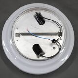 Set of Three Mid-Century Black Flush Mount Lights, 1970s