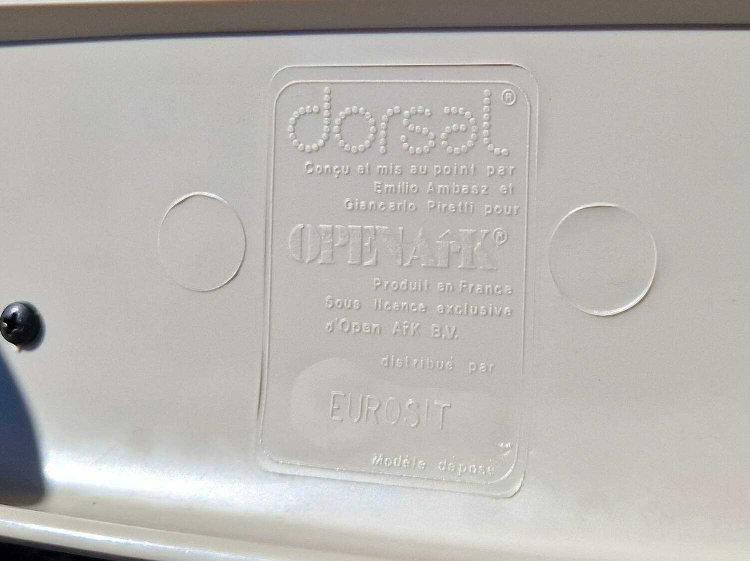 Duo of Dorsal chairs by E Ambasz and G Piretti for OpenArk in 1990