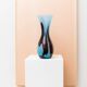 XL Murano glass vase - light blue and brown - mid-century vintage design table decoration - Italy 1970s