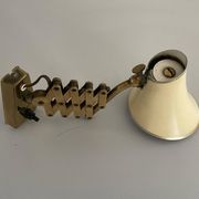 Cream metal and brass wall lamp with scissors design by Karl Lang for SIS Licht, 1950s, Germany.